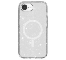 Чохол TPU Galaxy Sparkle (MagFit) для Apple iPhone 16e (6.1") Clear+Glitter