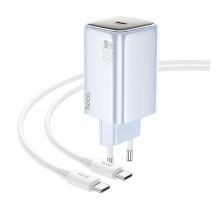 МЗП Hoco N48 Glorious PD65W (1USB-C) + кабель Type-C to Type-C Blue