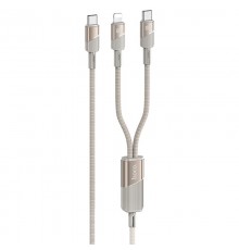 Дата кабель Hoco U139 Type-C to Lightning/Type-C 100W (1.2m) Gold