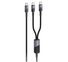 Дата кабель Hoco U139 Type-C to Type-C/Type-C 100W (1.2m) Black