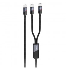 Дата кабель Hoco U139 Type-C to Type-C/Type-C 100W (1.2m) Black