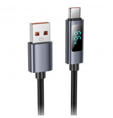 Дата кабель Hoco X112 Favor with display USB to Type-C 5A (1m) Black