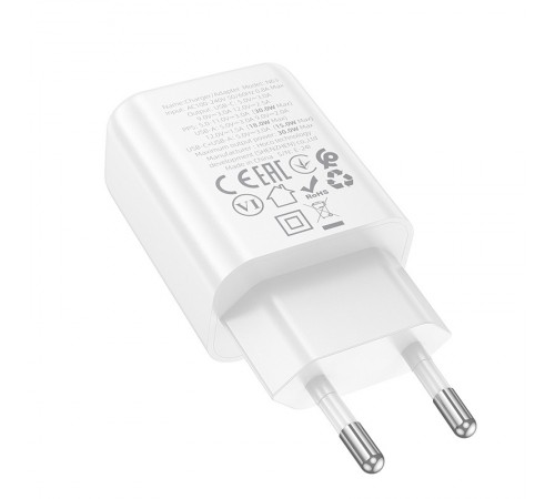 МЗП Hoco N63 Gentle PD30W+QC3.0 (1USB-A/1C) + кабель Type-C to Type-C White МЗП Hoco N63 Gentle PD30W+QC3.0 (1USB-A/1C) + кабель Type-C to Type-C White