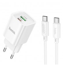 МЗП Hoco C149A Charm PD30W+QC3.0 (1USB-A/1C) + кабель Type-C to Type-C White