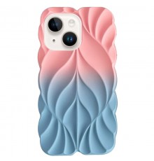 TPU чохол Leaf для Apple iPhone 15 (6.1") Pink / Blue