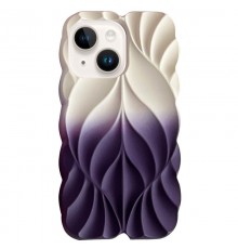 TPU чохол Leaf для Apple iPhone 15 (6.1") White / Purple