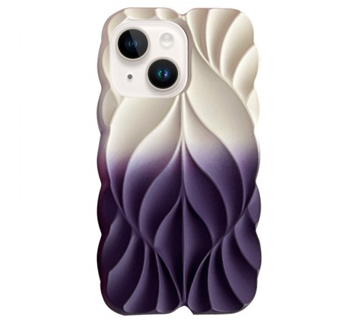 TPU чохол Leaf для Apple iPhone 15 (6.1") White / Purple