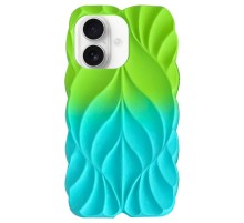 TPU чохол Leaf для Apple iPhone 16 (6.1") Green / Aqua