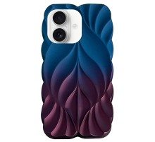 TPU чохол Leaf для Apple iPhone 16 (6.1") Navy Blue / Plum