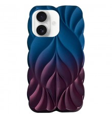 TPU чохол Leaf для Apple iPhone 16 (6.1") Navy Blue / Plum