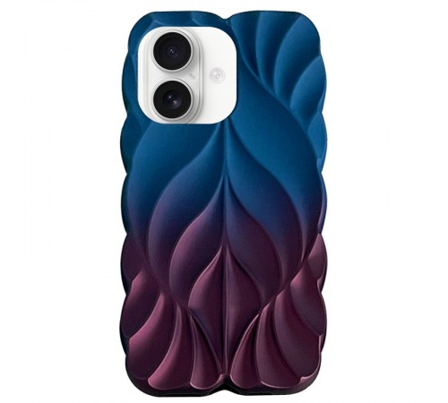 TPU чохол Leaf для Apple iPhone 16 (6.1") Navy Blue / Plum