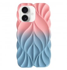 TPU чохол Leaf для Apple iPhone 16 (6.1") Pink / Blue