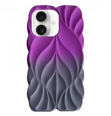 TPU чохол Leaf для Apple iPhone 16 (6.1") Violet / Grey