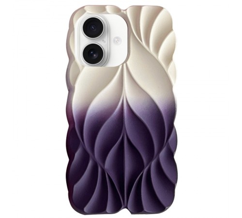 TPU чохол Leaf для Apple iPhone 16 (6.1") White / Purple TPU чохол Leaf для Apple iPhone 16 (6.1") White / Purple