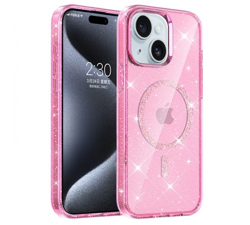 Чохол TPU Eclipse Sparkle (MagFit) для Apple iPhone 14 / 13 (6.1") Pink Чохол TPU Eclipse Sparkle (MagFit) для Apple iPhone 14 / 13 (6.1") Pink