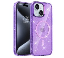 Чохол TPU Eclipse Sparkle (MagFit) для Apple iPhone 15 (6.1") Purple