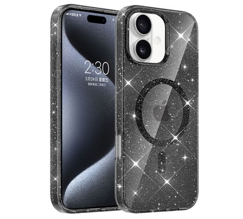 Чохол TPU Eclipse Sparkle (MagFit) для Apple iPhone 16 (6.1") Black