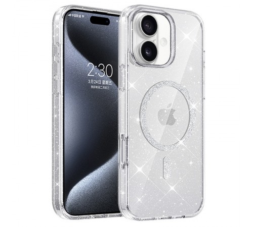 Чохол TPU Eclipse Sparkle (MagFit) для Apple iPhone 16 (6.1") Clear