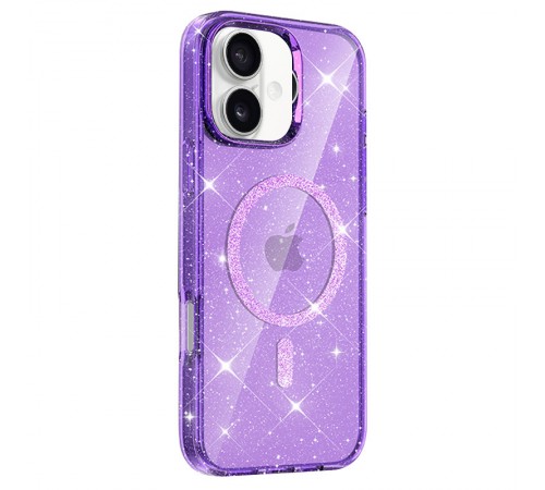Чохол TPU Eclipse Sparkle (MagFit) для Apple iPhone 16 (6.1") Purple