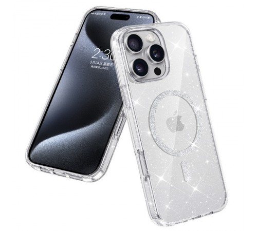Чохол TPU Eclipse Sparkle (MagFit) для Apple iPhone 16 Pro (6.3") Clear Чохол TPU Eclipse Sparkle (MagFit) для Apple iPhone 16 Pro (6.3") Clear