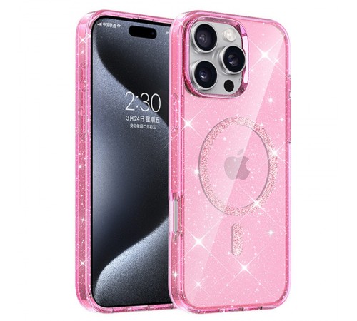 Чохол TPU Eclipse Sparkle (MagFit) для Apple iPhone 16 Pro (6.3") Pink Чохол TPU Eclipse Sparkle (MagFit) для Apple iPhone 16 Pro (6.3") Pink