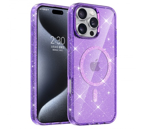 Чохол TPU Eclipse Sparkle (MagFit) для Apple iPhone 16 Pro (6.3") Purple Чохол TPU Eclipse Sparkle (MagFit) для Apple iPhone 16 Pro (6.3") Purple