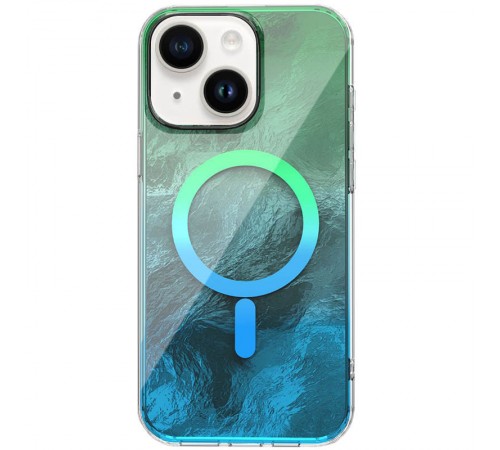 Чохол TPU Shiny Mountain (MagFit) для Apple iPhone 15 (6.1") Green / Blue Чохол TPU Shiny Mountain (MagFit) для Apple iPhone 15 (6.1") Green / Blue