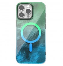 Чохол TPU Shiny Mountain (MagFit) для Apple iPhone 16 Pro Max (6.9") Green / Blue