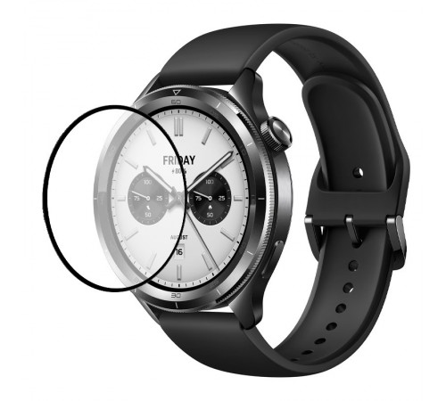 Полімерна плівка 3D (full glue) (тех.пак) для Xiaomi Watch S4 Чорний Полімерна плівка 3D (full glue) (тех.пак) для Xiaomi Watch S4 Чорний