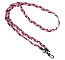 Плетенный шнурок (5мм) 120см Black / Pink / White
