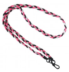 Плетенный шнурок (5мм) 120см Black / Pink / White