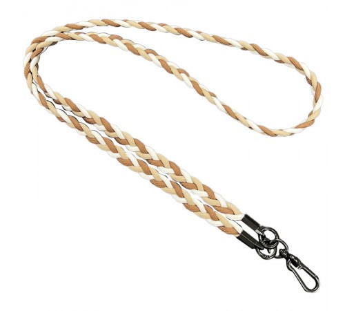 Плетенный шнурок (5мм) 120см Camel / White Плетенный шнурок (5мм) 120см Camel / White
