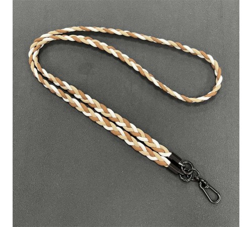 Плетенный шнурок (5мм) 120см Camel / White Плетенный шнурок (5мм) 120см Camel / White