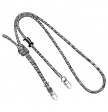 Шнурок із двома кріпленнями (8 мм) 150 см Black / White Pattern