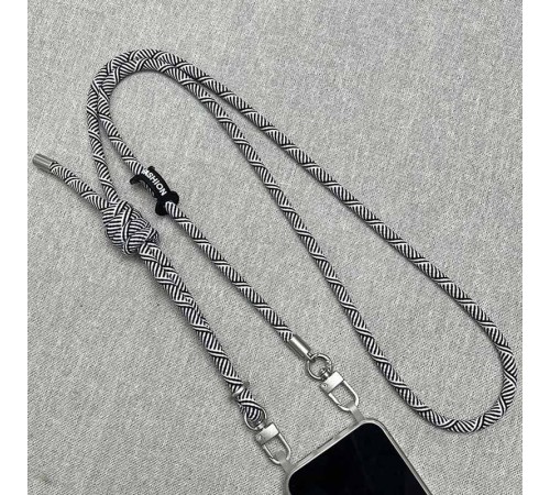 Шнурок із двома кріпленнями (8 мм) 150 см Black / White Pattern Шнурок із двома кріпленнями (8 мм) 150 см Black / White Pattern