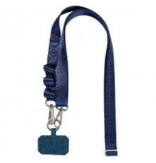 Шнурок із двома кріпленнями (2 см) 140 см Dark Blue