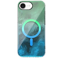 Чохол TPU Shiny Mountain (MagFit) для Apple iPhone 16e (6.1") Green / Blue