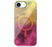 Чохол TPU Shiny Mountain (MagFit) для Apple iPhone 16e (6.1") Yellow / Pink