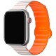 Ремінець BlueO Magnetic Silicone для Apple Watch 42(ser.1-3)/44/45/46/49mm White / Orange