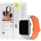 Ремінець BlueO Magnetic Silicone для Apple Watch 42(ser.1-3)/44/45/46/49mm White / Orange