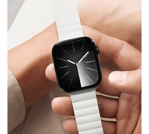 Ремінець BlueO Magnetic Silicone для Apple Watch 42(ser.1-3)/44/45/46/49mm White / Orange