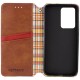 Шкіряний чохол-книжка GETMAN Cubic (PU) для Xiaomi Redmi Note 14 4G (Europe version) Коричневий