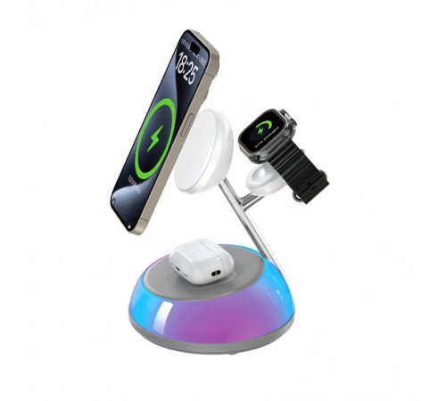 БЗП WIWU Wi-W036 Aurora 3 in 1 wireless charger White БЗП WIWU Wi-W036 Aurora 3 in 1 wireless charger White