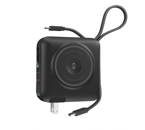 Портативний ЗП Power Bank WIWU Wi-P051 6 in 1 PD45W з БЗП 15000 mAh Black Портативний ЗП Power Bank WIWU Wi-P051 6 in 1 PD45W з БЗП 15000 mAh Black