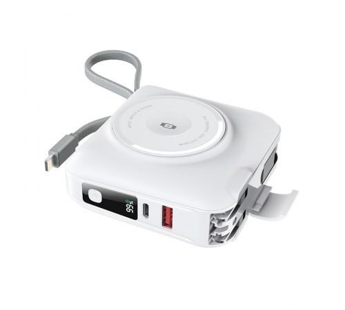 Портативний ЗП Power Bank WIWU Wi-P051 6 in 1 PD45W з БЗП 15000 mAh White Портативний ЗП Power Bank WIWU Wi-P051 6 in 1 PD45W з БЗП 15000 mAh White