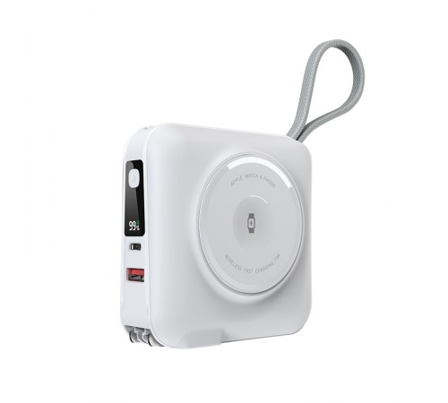 Портативний ЗП Power Bank WIWU Wi-P051 6 in 1 PD45W з БЗП 15000 mAh White Портативний ЗП Power Bank WIWU Wi-P051 6 in 1 PD45W з БЗП 15000 mAh White