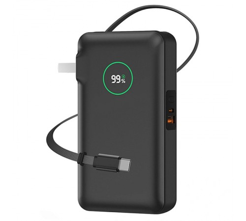 Портативний ЗП Power Bank WIWU Wi-P049 PD20W with cable 10000 mAh Black Портативний ЗП Power Bank WIWU Wi-P049 PD20W with cable 10000 mAh Black
