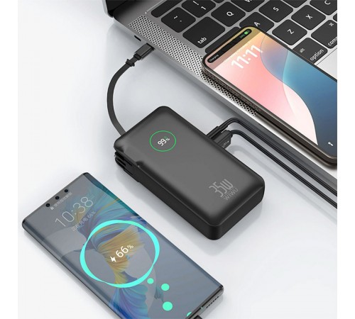 Портативний ЗП Power Bank WIWU Wi-P049 PD20W with cable 10000 mAh Black Портативний ЗП Power Bank WIWU Wi-P049 PD20W with cable 10000 mAh Black
