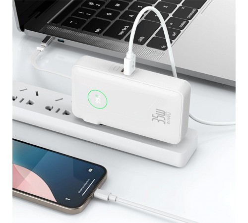 Портативний ЗП Power Bank WIWU Wi-P049 PD20W with cable 10000 mAh White Портативний ЗП Power Bank WIWU Wi-P049 PD20W with cable 10000 mAh White