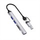 Перехідник HUB WIWU Wi-HB003 ZOLO 5 in 1 (USB-C/USB-A to 2xUSB2.0+1xUSB3.0+SD/TF) Grey